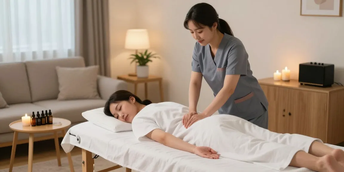 Experience 용인출장안마 with a professional massage therapist in a cozy home setting, enhancing relaxation and peace.