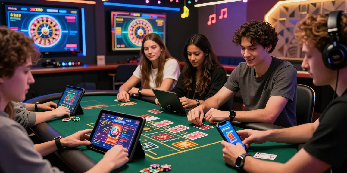 Friends enjoying games on XX88 platform with vibrant casino elements.