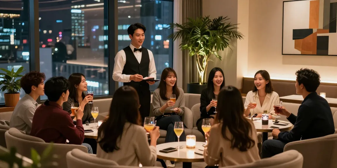 강남 타이밍에서 친구들과 즐기는 우아한 밤의 분위기