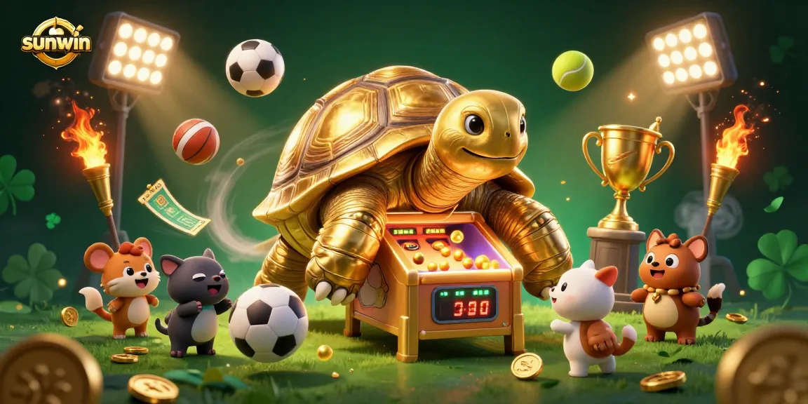 Engage in thrilling gameplay with sunwin, featuring a vibrant 3D cartoon tortoise pinball machine.