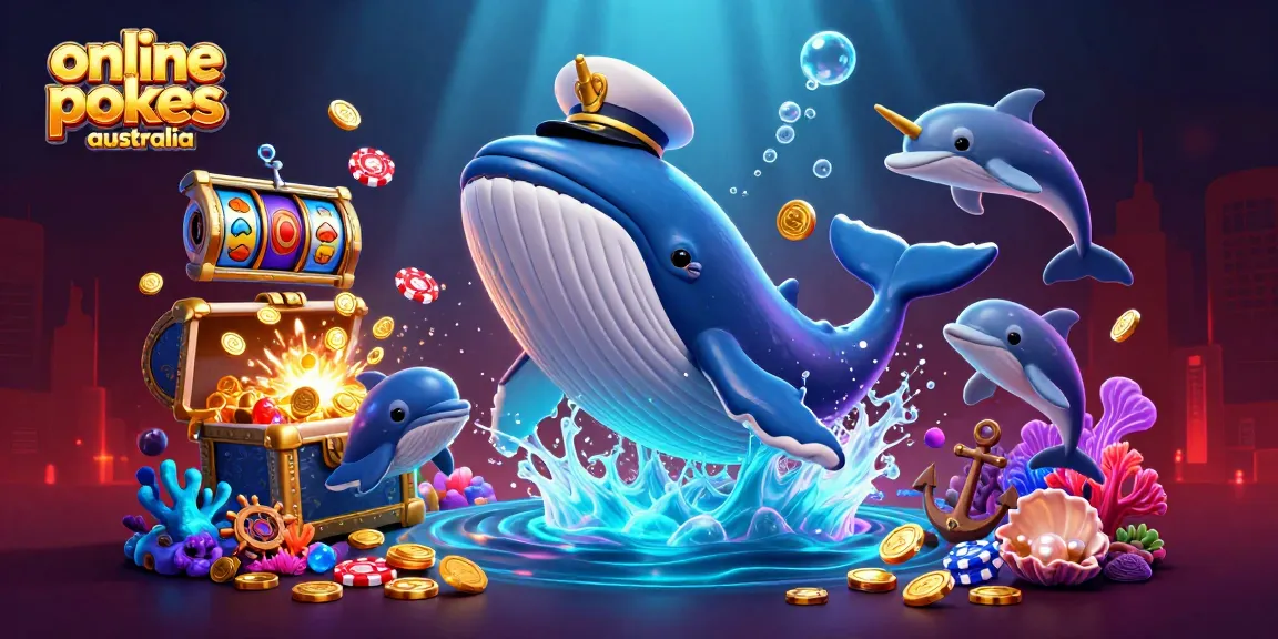 Win big with online pokies Australia in this vibrant sea-themed casino illustration.